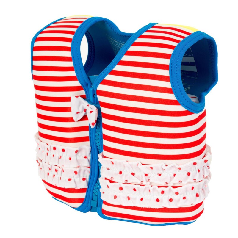 konfidence-svoemmevest-i-neopren-til-boern-marthas-red-stripe-frills-803 - billede 1