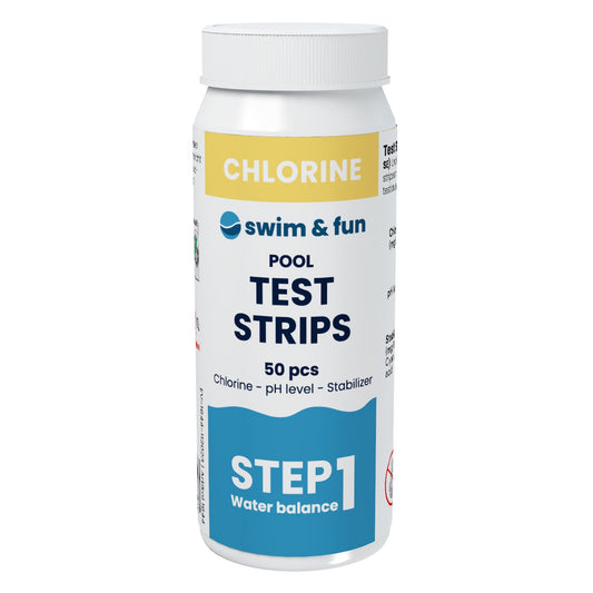 Swim & Fun teststrimler til klor, pH og stabilisator, 50 stk fra shupdolphin.com